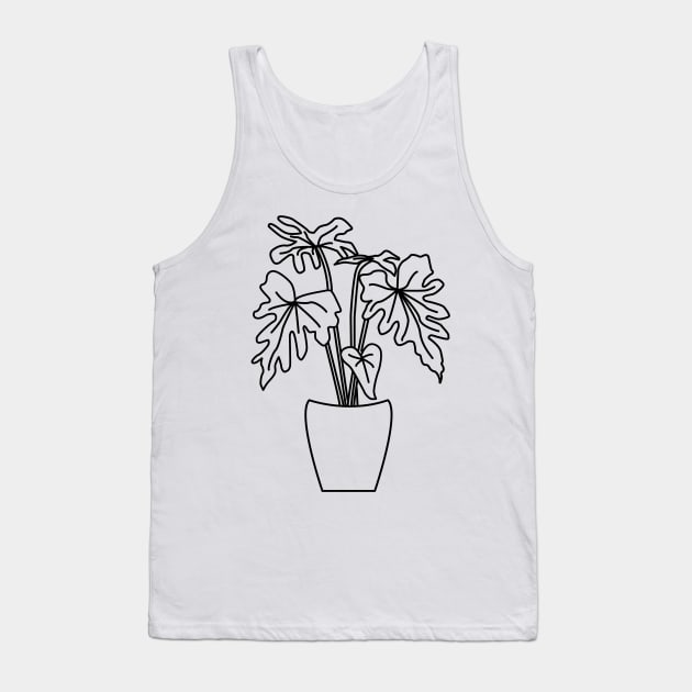 Philodendron Sangri La Lines Tank Top by Reujken